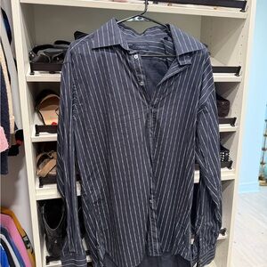 Burberry Dark Blue Pinstripe Shirt